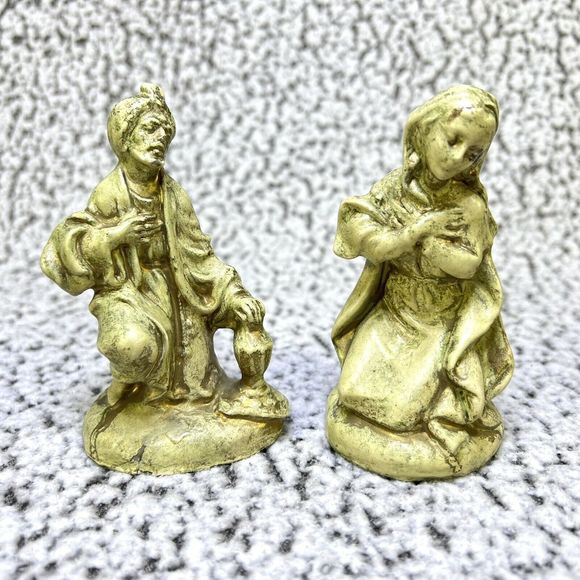 VTG Nativity Paper Mache 9 Figurine Set Baby Jesus Manger Mary Joseph Wise Men - Picture 7 of 16